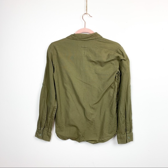 Green Long Sleeve Cotton Button Up - Picture 5 of 10